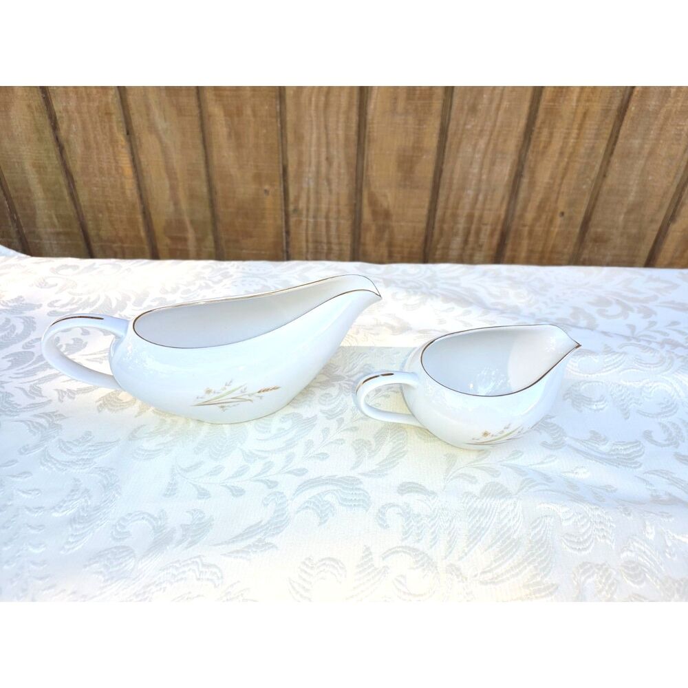 Vintage Golden Harvest Fine China Japan Gravy Boats and creamer